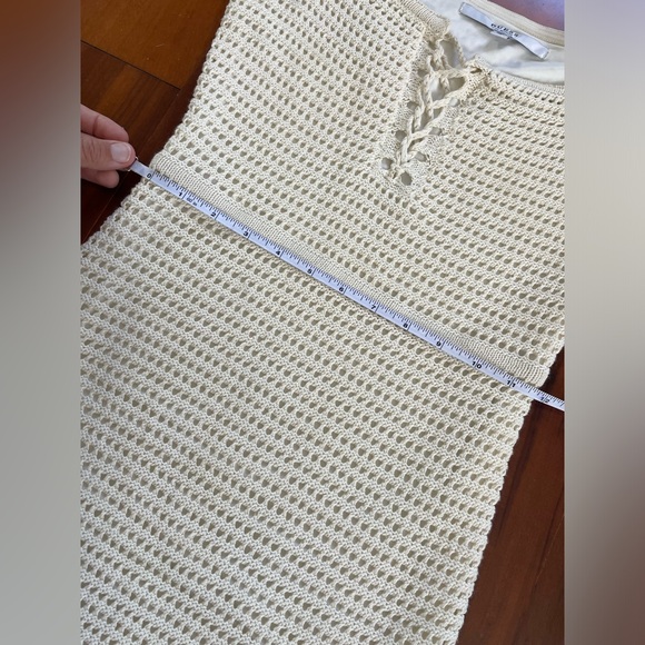 Cream Crochet Dress with Lace-Up Detail - Picture 5 of 7